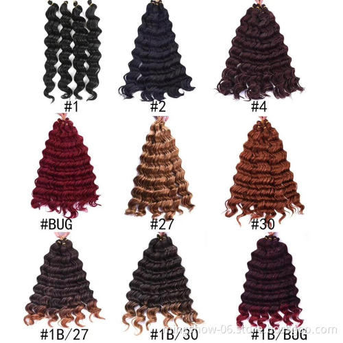 Synthetic Hair Braids Crochet Hair Curly Braiding Ombre deep wave Hair Extensions HairPieces